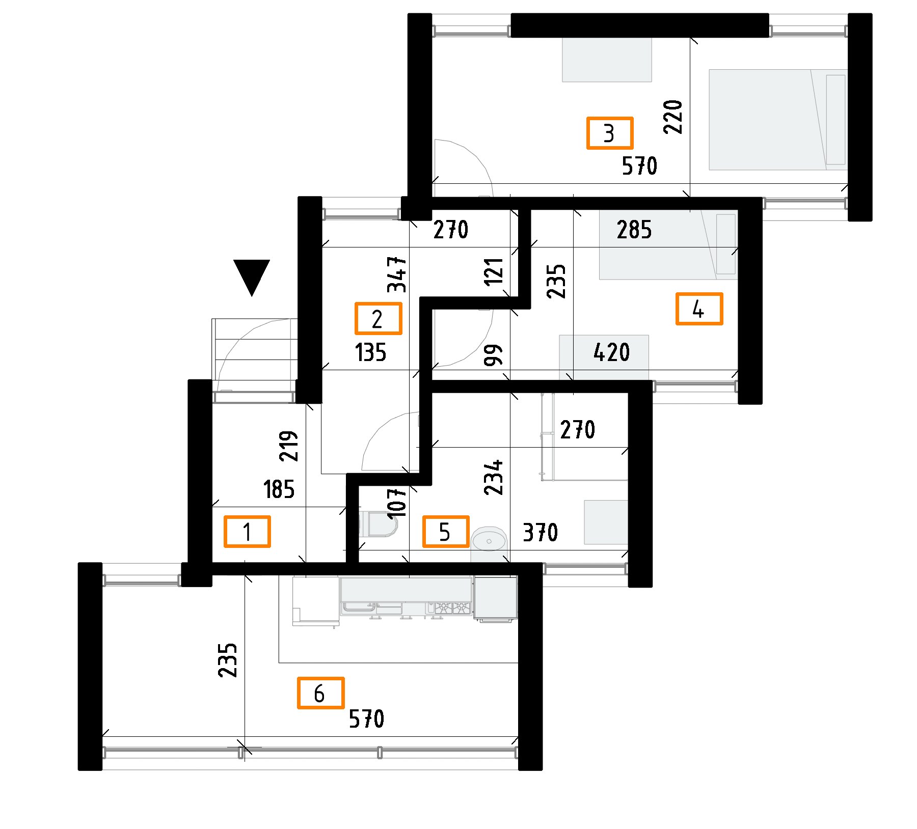 Projekt domu 330 Moved mode-1 – rzut kondygnacji 1